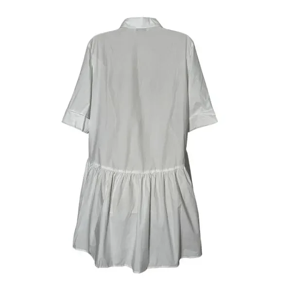 NWT Madewell Button-Front Mini Poplin Shirtdress in White Size S - Picture 5 of 15